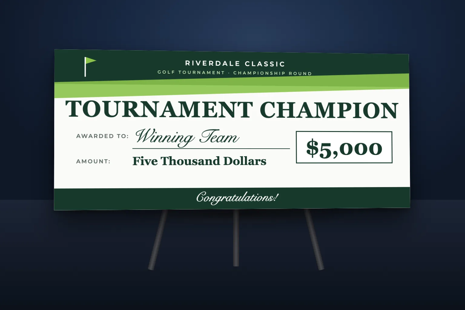 Giant Award Checks design example