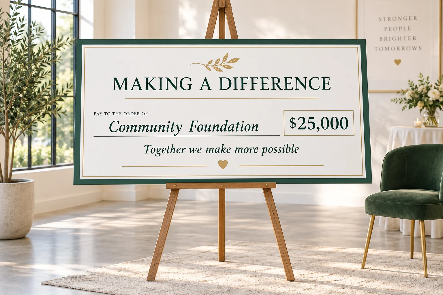 Giant Fundraising Checks design example